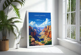 Grand Canyon Travel Print Wall Art, Travel Poster of Grand Canyon, Grand Canyon Art Lovers Gift, Arizona, USA Travel Art NQ Media Designs