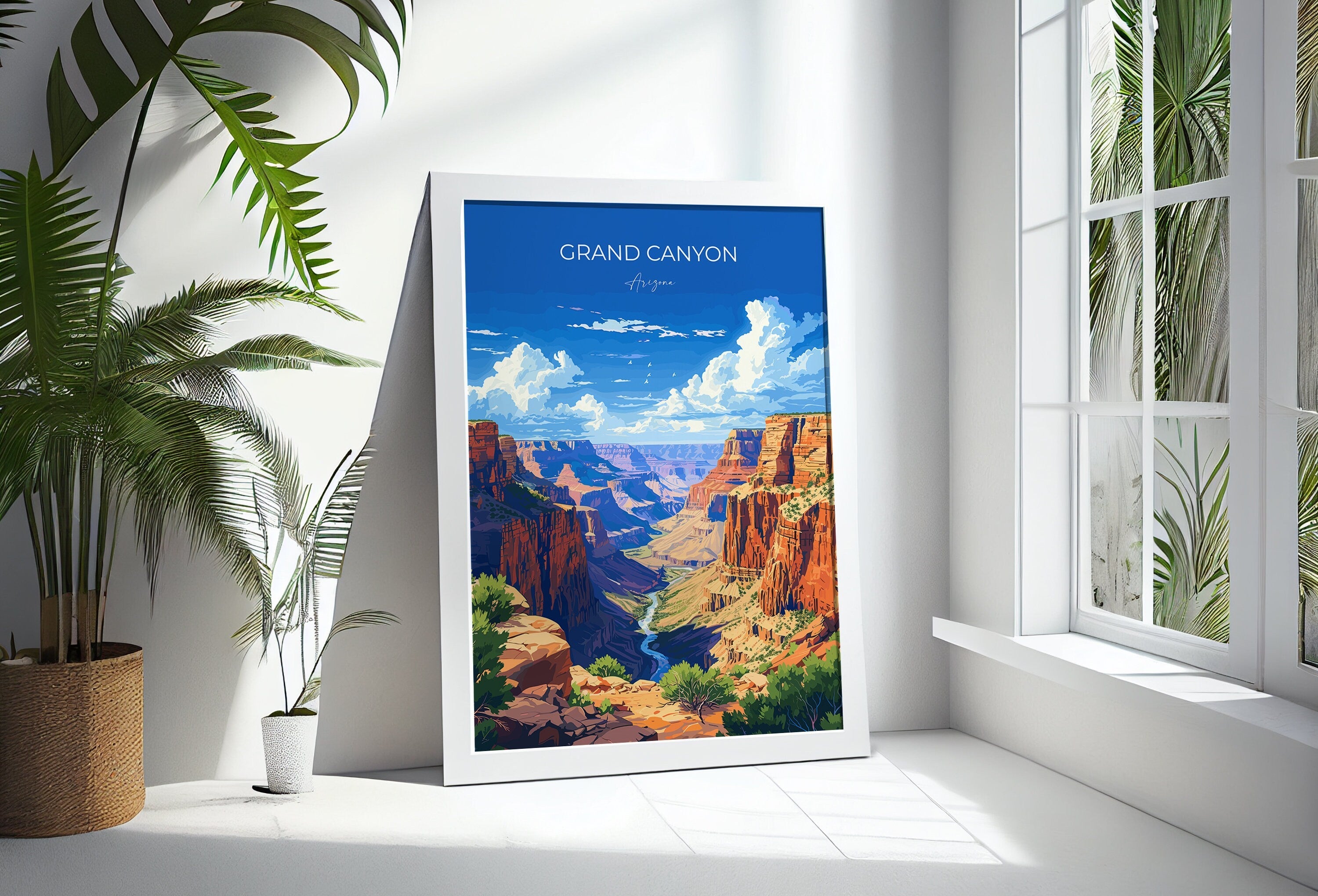 Grand Canyon Travel Print Wall Art, Travel Poster of Grand Canyon, Grand Canyon Art Lovers Gift, Arizona, USA Travel Art NQ Media Designs