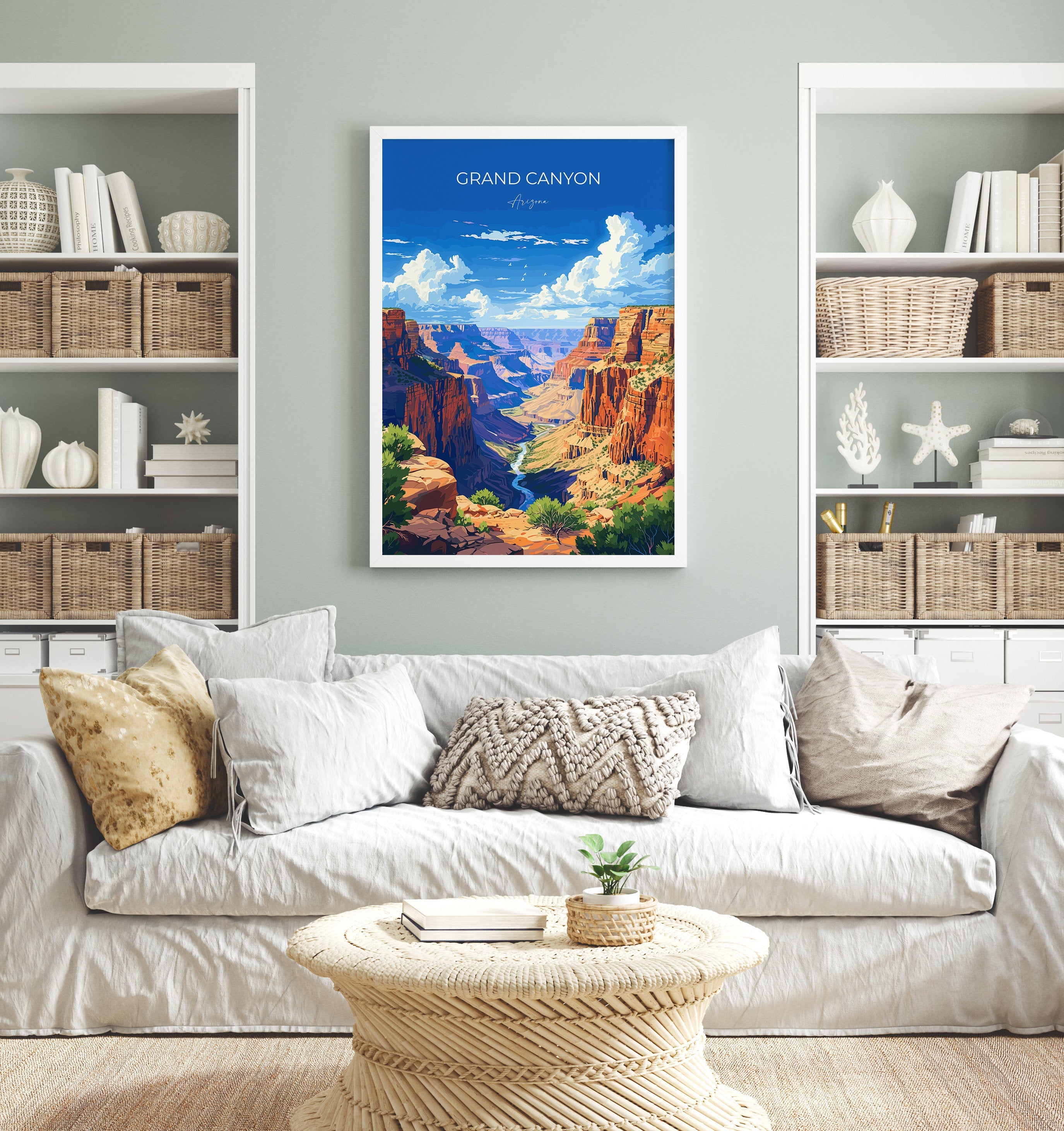 Grand Canyon Travel Print Wall Art, Travel Poster of Grand Canyon, Grand Canyon Art Lovers Gift, Arizona, USA Travel Art NQ Media Designs