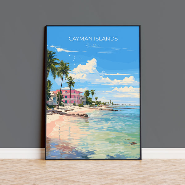 Cayman Islands Travel Print, Travel Poster of Cayman Islands, Caribbean, Cayman Islands Art Lovers Gift, Wall Art Print