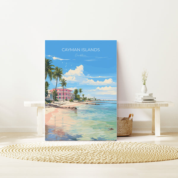 Cayman Islands Travel Print, Travel Poster of Cayman Islands, Caribbean, Cayman Islands Art Lovers Gift, Wall Art Print