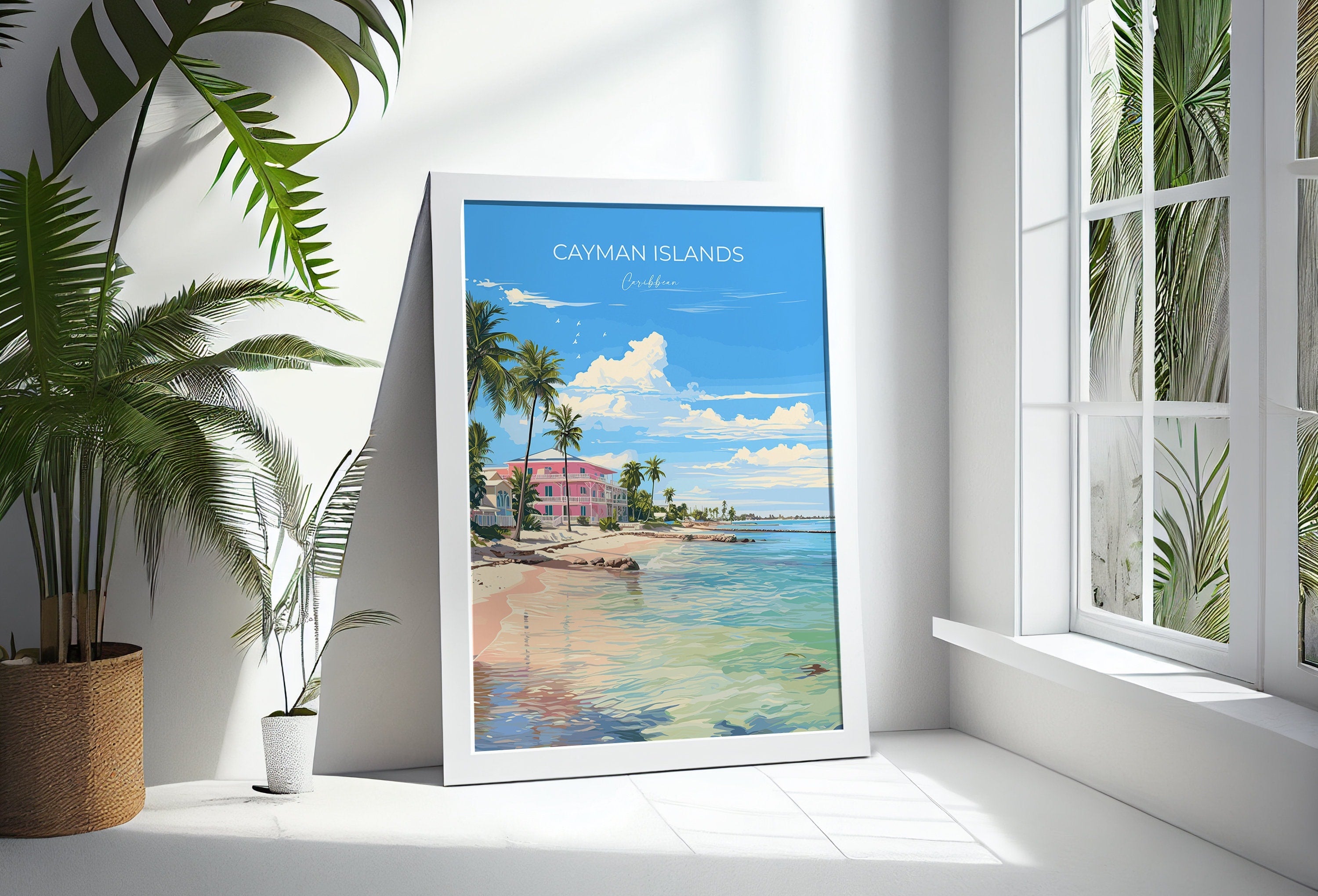 Cayman Islands Travel Print, Travel Poster of Cayman Islands, Caribbean, Cayman Islands Art Lovers Gift, Wall Art Print NQ Media Designs