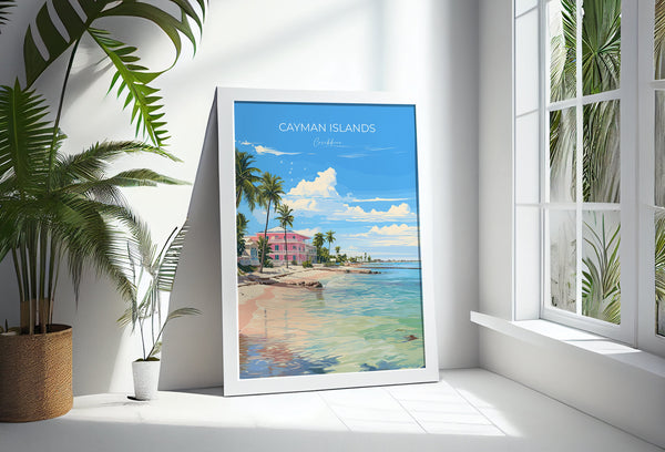 Cayman Islands Travel Print, Travel Poster of Cayman Islands, Caribbean, Cayman Islands Art Lovers Gift, Wall Art Print