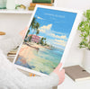 Cayman Islands Travel Print, Travel Poster of Cayman Islands, Caribbean, Cayman Islands Art Lovers Gift, Wall Art Print
