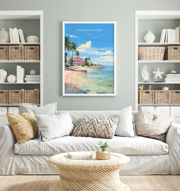 Cayman Islands Travel Print, Travel Poster of Cayman Islands, Caribbean, Cayman Islands Art Lovers Gift, Wall Art Print
