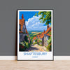 Shaftesbury Travel Print Wall Art, Travel Poster of Shaftesbury, England, Dorset Coast Art Lovers Gift, Dorset Wall Decor