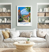 Shaftesbury Travel Print Wall Art, Travel Poster of Shaftesbury, England, Dorset Coast Art Lovers Gift, Dorset Wall Decor NQ Media Designs