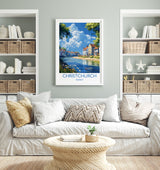 Christchurch Travel Print Wall Art, Travel Poster of Christchurch, England, Dorset Coast Art Lovers Gift, Dorset Wall Decor NQ Media Designs