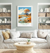 Mana Pools Travel Poster Wall Art, Travel Print of Mana Pools, Zimbabwe Gift, Mana Pools National Park Africa Art Gift NQ Media Designs