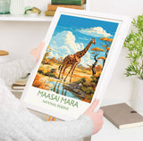 Maasai Mara Travel Poster Wall Art, Travel Print of Maasai Mara, Kenya Gift, Maasai MaraNational Reserve Africa Art Gift NQ Media Designs