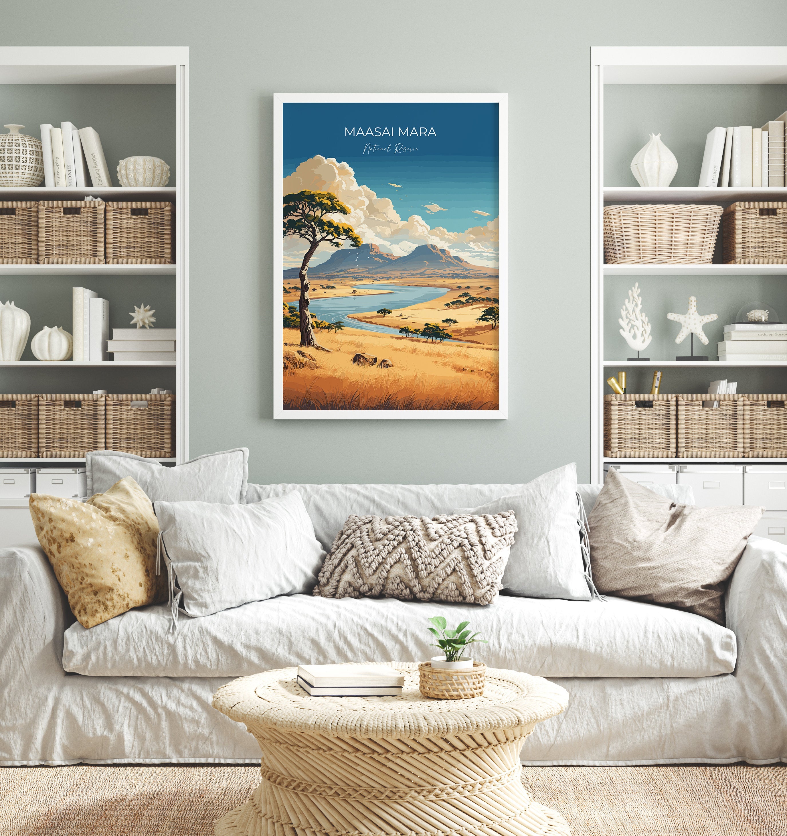 Maasai Mara Travel Print Wall Art, Travel Poster of Maasai Mara, Kenya Gift, Maasai MaraNational Reserve Africa Art Gift NQ Media Designs