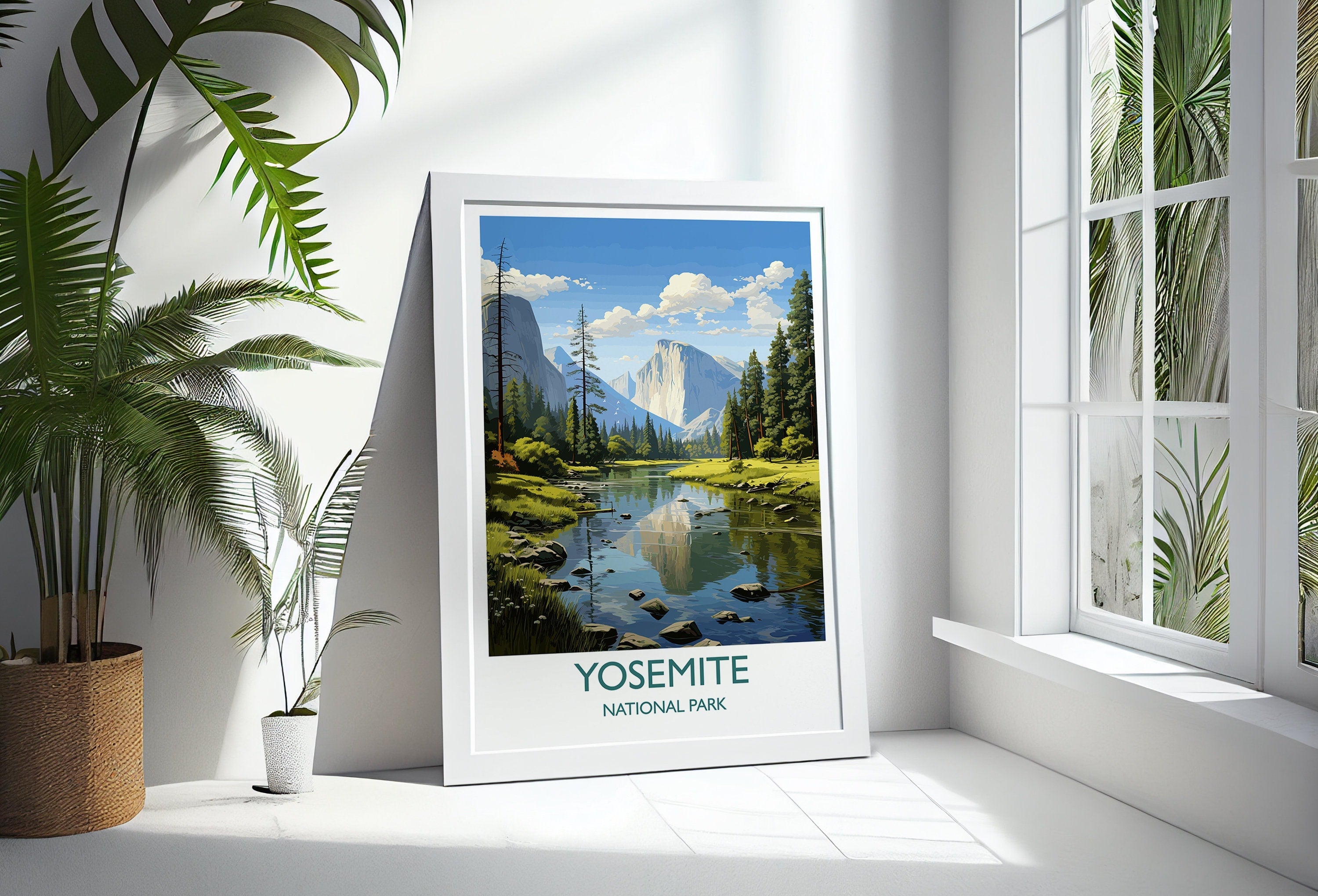 Yosemite Travel Poster Wall Art, Travel Print of Yosemite, National Park Art, Yosemite Gift, Colorado, USA, Travel Wall Art Gift NQ Media Designs