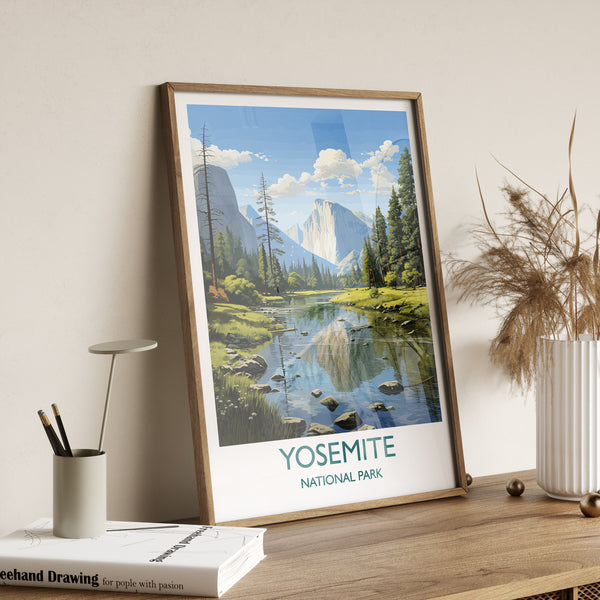 Yosemite Travel Poster Wall Art, Travel Print of Yosemite, National Park Art, Yosemite Gift, Colorado, USA, Travel Wall Art Gift