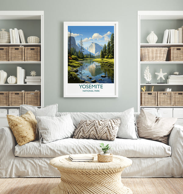 Yosemite Travel Poster Wall Art, Travel Print of Yosemite, National Park Art, Yosemite Gift, Colorado, USA, Travel Wall Art Gift