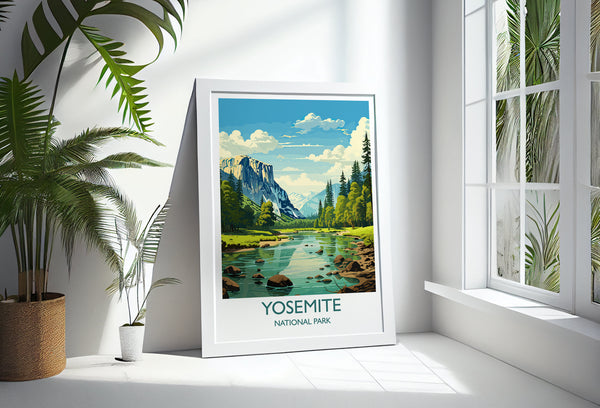 Yosemite Travel Print Wall Art, Travel Poster of Yosemite, National Park Art, Yosemite Gift, Colorado, USA, Travel Wall Art Gift