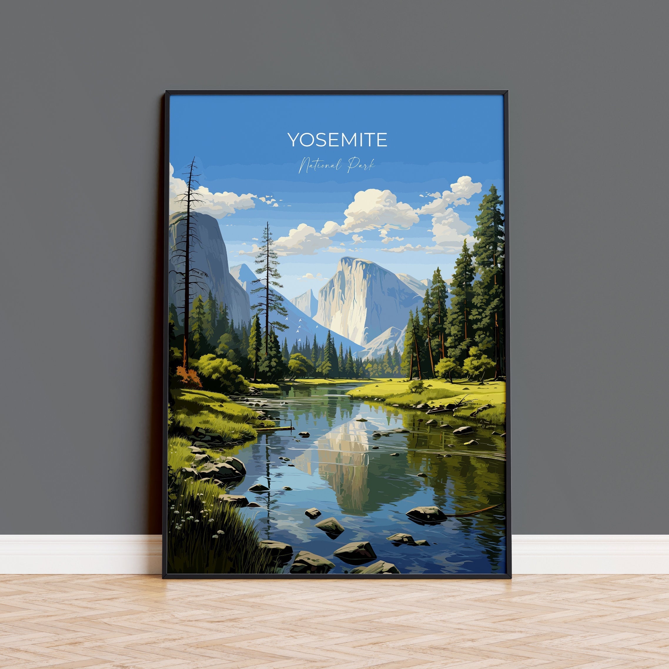 Yosemite Travel Poster Wall Art, Travel Print of Yosemite, National Park Art, Yosemite Gift, Colorado, USA, Travel Wall Art Gift NQ Media Designs