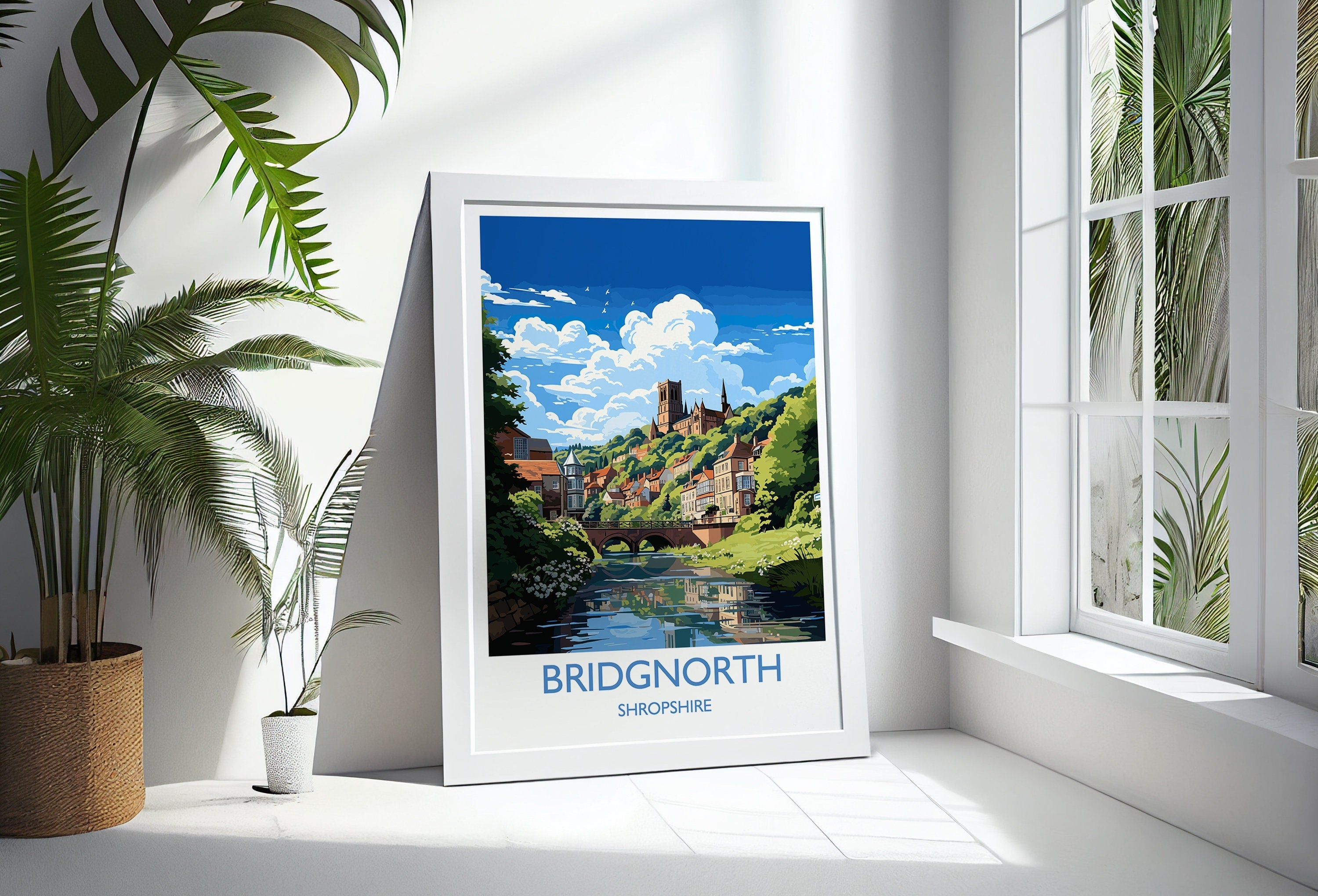 Bridgnorth Travel Print Wall Art, Travel Poster of Bridgnorth, England, Shropshire Art Lovers Gift, Bridgnorth Wall Decor NQ Media Designs