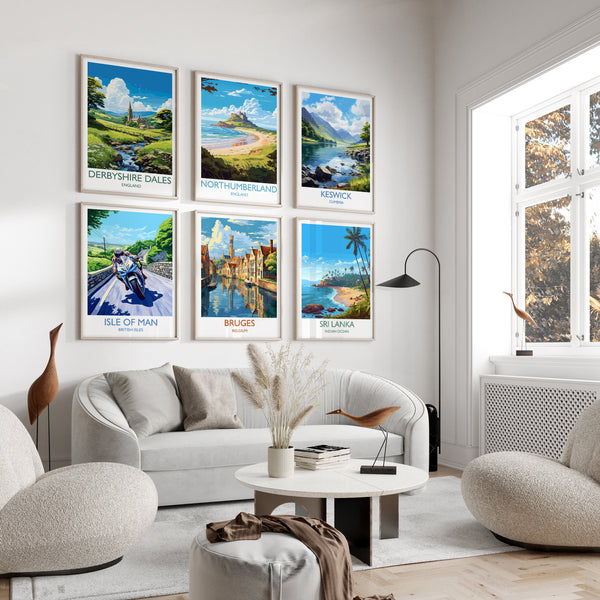 Kensington Travel Poster Wall Art, Travel Print of Kensington, London Poster, Kensington Gift, Kensington Art Lovers Gift, UK Travel Gift