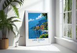 Lake Garda Travel Poster Wall Art, Travel Print of Lake Garda, Lake Garda Art Lovers Gift, Italy, Italian Lakes Art Gift NQ Media Designs
