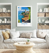 Sirmione Travel Poster Wall Art, Travel Print of Lake Garda, Sirmione Art Lovers Gift, Italy, Italian Lakes Art Gift NQ Media Designs