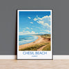Chesil Beach Travel Print, Travel Poster of Chesil Beach, England, Dorset Coast Art Lovers Gift, Dorset Gift, Wall Art Print