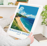 Blackpool Sands Travel Poster Wall Art, Travel Print of Blackpool Sands,England, Devon Art Lovers Gift, Travel Art Gift NQ Media Designs