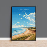 Chesil Beach Travel Print, Travel Poster of Chesil Beach, England, Dorset Coast Art Lovers Gift, Dorset Gift, Wall Art Print NQ Media Designs