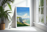 Beachy Head Travel Print Wall Art, Beachy Head Travel Poster, East Sussex, English Coastal Art lovers Gift, White Cliffs Gift NQ Media Designs