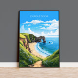 Durdle Door Travel Print, Travel Poster of Durdle Door, England, Dorset Coast Art Lovers Gift, Wall Art Print NQ Media Designs