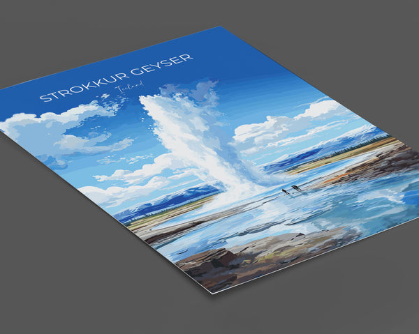 Strokkur Geyser Print Wall Art, Strokkur Geyser Travel Poster, Iceland Wall Art, Strokkur Geyser Art Lovers Gift, Iceland Gift