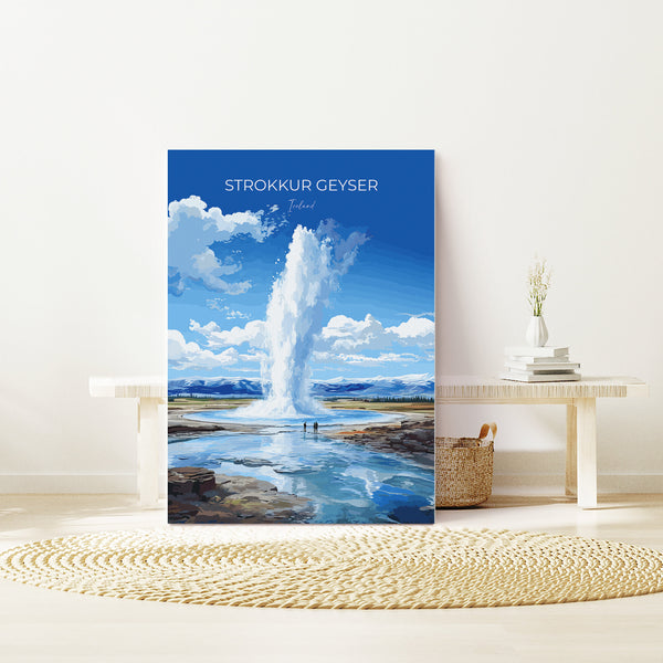 Strokkur Geyser Print Wall Art, Strokkur Geyser Travel Poster, Iceland Wall Art, Strokkur Geyser Art Lovers Gift, Iceland Gift