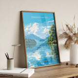 Derwentwater Travel Poster, Derwentwater Travel Print, England, Cumbria Art Lovers Gift, Derwentwater Gift, Lake District, Wall Art Print NQ Media Designs