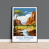Alice Springs Poster, Travel Print of Alice Springs, Northern Territory, Alice Springs Art Lovers Gift, Australia Wall Art Gift NQ Media Designs