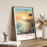 The Gambia Travel Print, Travel Poster of The Gambia , The Gambia Gift, The Gambia Sunset Africa, Africa Art Lovers Gift, Wall Art Print NQ Media Designs