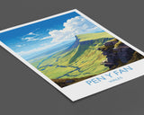 Pen Y Fan Travel Poster Wall Art, Pen Y Fan Travel Print, Wales, Brecon Beacons Welsh Art Gift, Wall Art Print NQ Media Designs