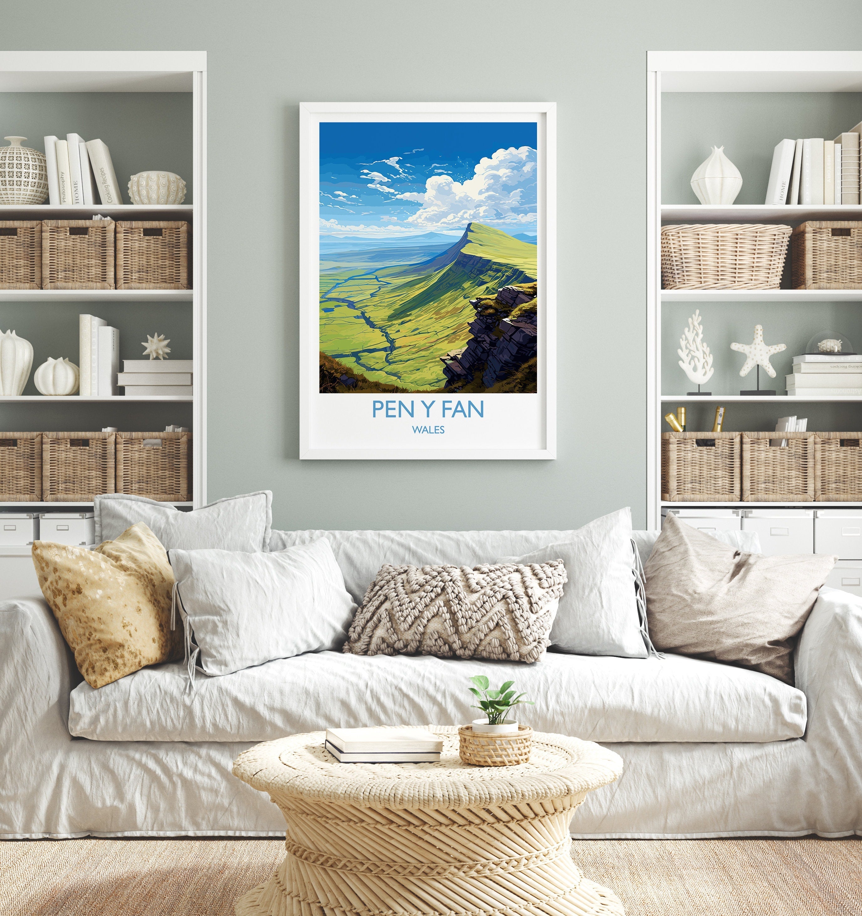 Pen Y Fan Travel Poster Wall Art, Pen Y Fan Travel Print, Wales, Brecon Beacons Welsh Art Gift, Wall Art Print NQ Media Designs