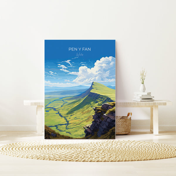 Pen Y Fan Travel Print Wall Art, Pen Y Fan Travel Poster, Wales, Brecon Beacons Welsh Art Gift, Wall Art Print