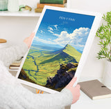 Pen Y Fan Travel Print Wall Art, Pen Y Fan Travel Poster, Wales, Brecon Beacons Welsh Art Gift, Wall Art Print NQ Media Designs