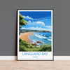 Langland Bay Travel Poster Wall Art, Langland Bay Travel Print, Mumbles Art Gift, Wales, Welsh Art Gift, Wall Art Print