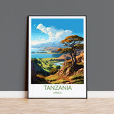 Tanzania Travel Poster Wall Art, Travel Print of Tanzania, TanzaniaGift, Tanzania Sunset Africa, Africa Art Lovers Gift, Travel Art Print NQ Media Designs