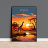 Botswana Travel Print, Travel Poster of Botswana, Botswana Gift, Botswana Sunset Africa, Africa Art Lovers Gift, Wall Art Print NQ Media Designs