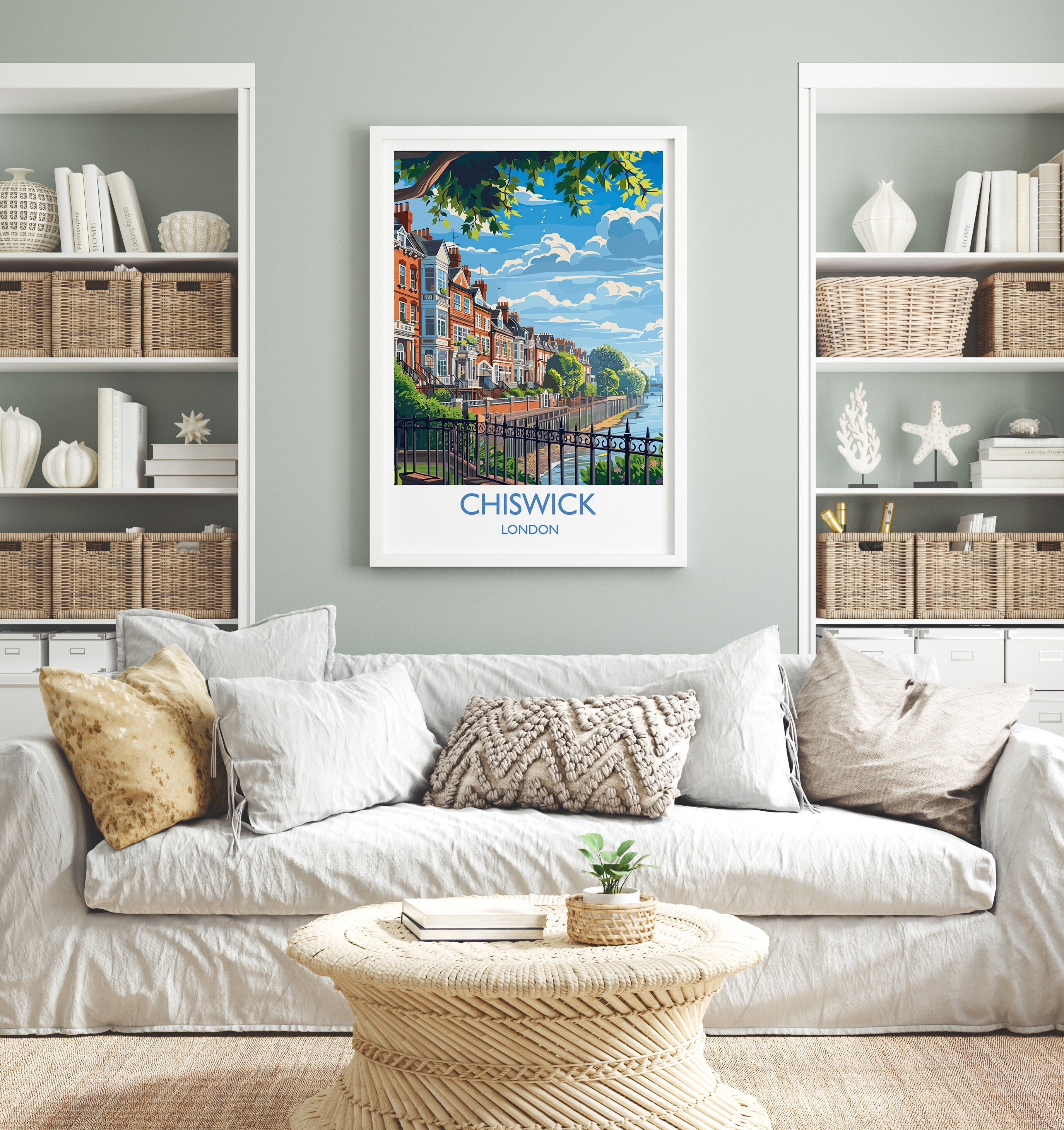 Chiswick Travel Poster Wall Art, Travel Print of Chiswick, London Poster, Chiswick Art Gift, London Art UK Travel Gift NQ Media Designs