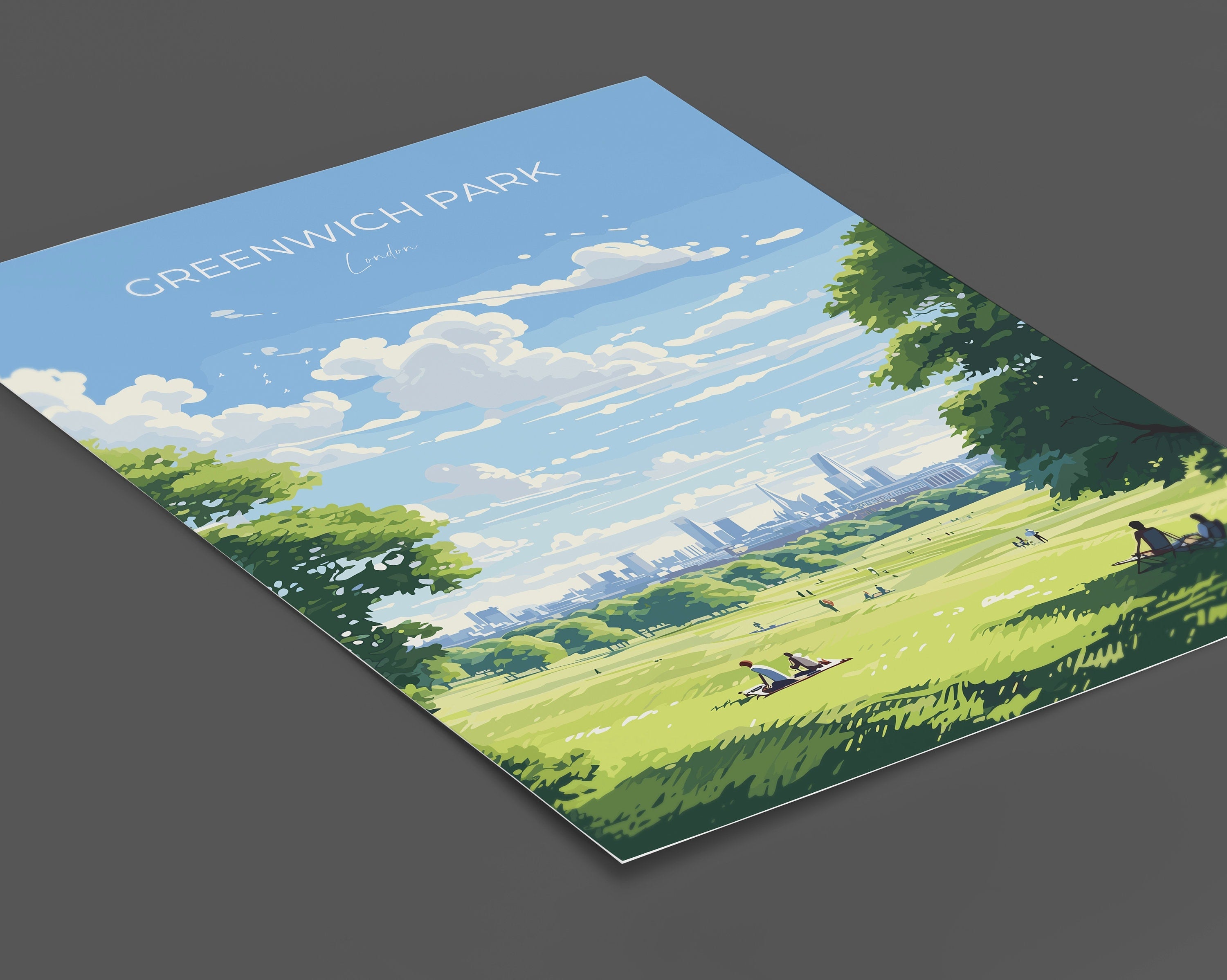 Greenwich Park Travel Print, Travel Poster of GreenwichPark, London Poster, Greenwich Park Art Gift, London Art Lovers UK Travel Gift NQ Media Designs