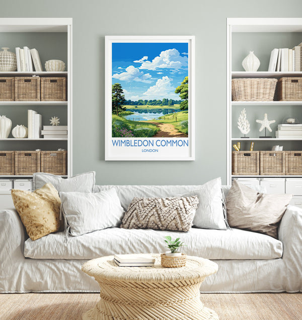Wimbledon Common Travel Print, Travel Poster of Wimbledon Common, London Poster, Wimbledon Common Art Gift, London Art Lovers UK Travel Gift