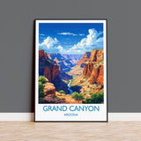 Grand Canyon Travel Print Wall Art, Travel Poster of Grand Canyon, Grand Canyon Art Lovers Gift, Arizona, USA Travel Art NQ Media Designs