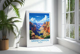 Grand Canyon Travel Print Wall Art, Travel Poster of Grand Canyon, Grand Canyon Art Lovers Gift, Arizona, USA Travel Art