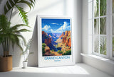 Grand Canyon Travel Print Wall Art, Travel Poster of Grand Canyon, Grand Canyon Art Lovers Gift, Arizona, USA Travel Art NQ Media Designs