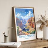 Grand Canyon Travel Print Wall Art, Travel Poster of Grand Canyon, Grand Canyon Art Lovers Gift, Arizona, USA Travel Art NQ Media Designs