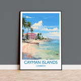 Cayman Islands Travel Print, Travel Poster of Cayman Islands, Caribbean, Cayman Islands Art Lovers Gift, Wall Art Print NQ Media Designs
