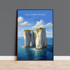Old Harry Rocks Print, Travel Poster of Old Harry Rocks, England, Dorset Coast Art, Dorset Art Lovers Gift, Wall Art Print NQ Media Designs